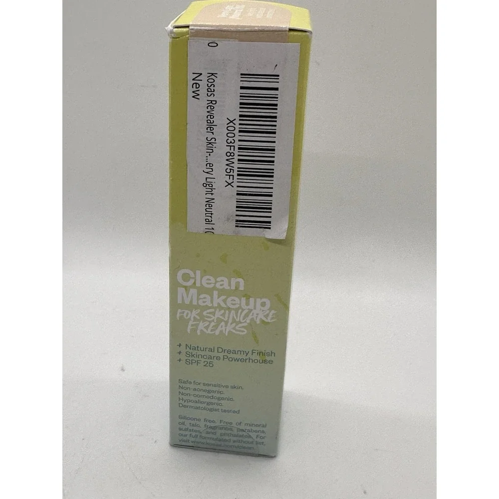 Kosas Revealer Skin Improving Foundation Very Light Neutral 100 SPF25 New Sealed
